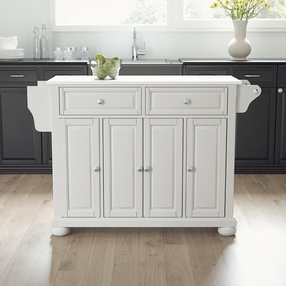 Crosley Furniture - Alexandria Granite Top Full Size Kitchen Island/Cart White/White - KF30005AWH veiw 5