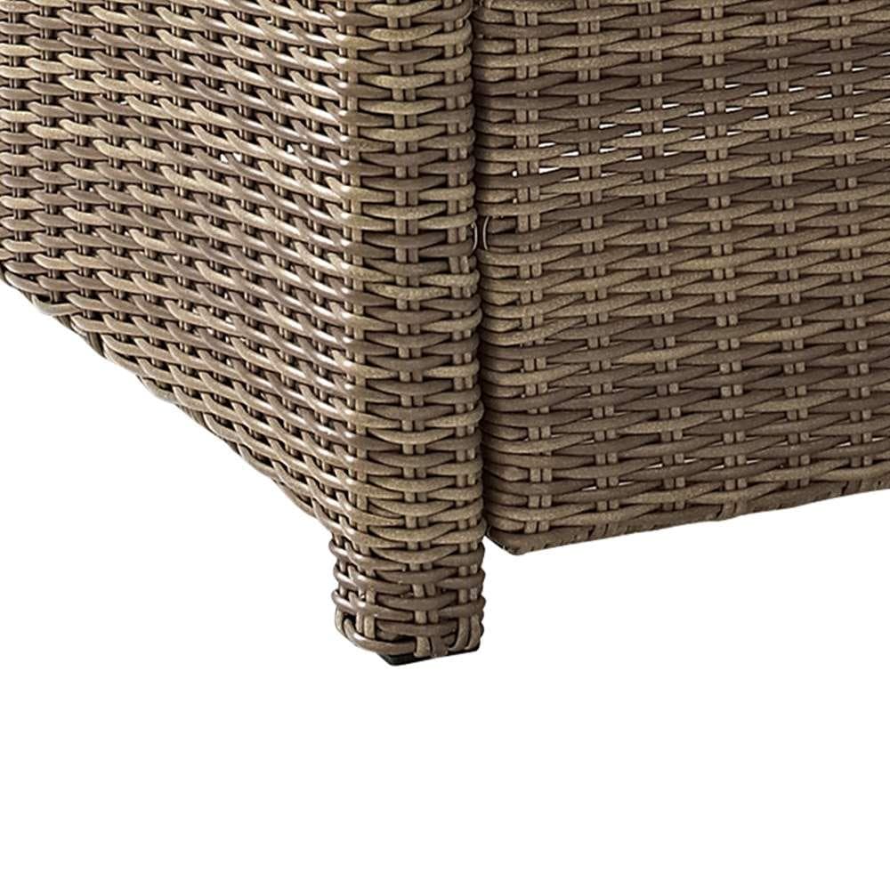 Crosley Furniture - Bradenton 5Pc Outdoor Wicker Conversation Set W/Fire Table Sangria/Weathered Brown - Tucson Fire Table & 4 Armchairs - KO70207WB-SG veiw 6