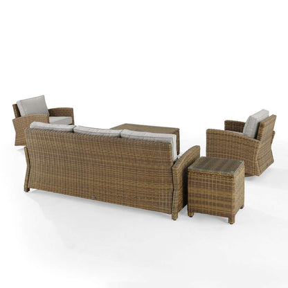 Crosley Furniture - Bradenton 5Pc Swivel Rocker And Sofa Set Gray/Weathered Brown - Sofa, Coffee Table, Side Table, & 2 Swivel Rockers - KO70425WB-GY veiw 4