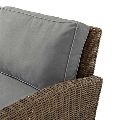 Crosley Furniture - Bradenton 6Pc Outdoor Wicker Sofa Set W/Fire Table Gray/Weathered Brown - Tucson Fire Table, Sofa, 2 Armchairs & 2 Ottomans - KO70184WB-GY veiw 6