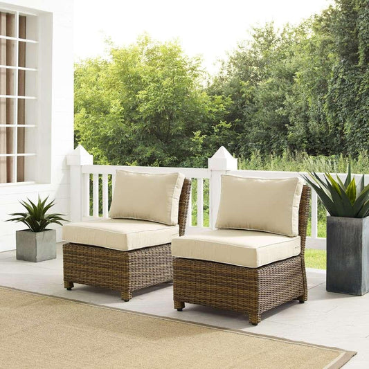 Crosley Furniture - Bradenton Outdoor Wicker Chair Set Sand-Weathered Brown (Set of 2) - KO70173WB-SA veiw 1