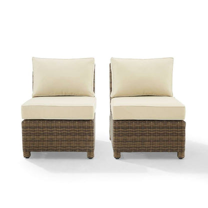 Crosley Furniture - Bradenton Outdoor Wicker Chair Set Sand-Weathered Brown (Set of 2) - KO70173WB-SA veiw 7