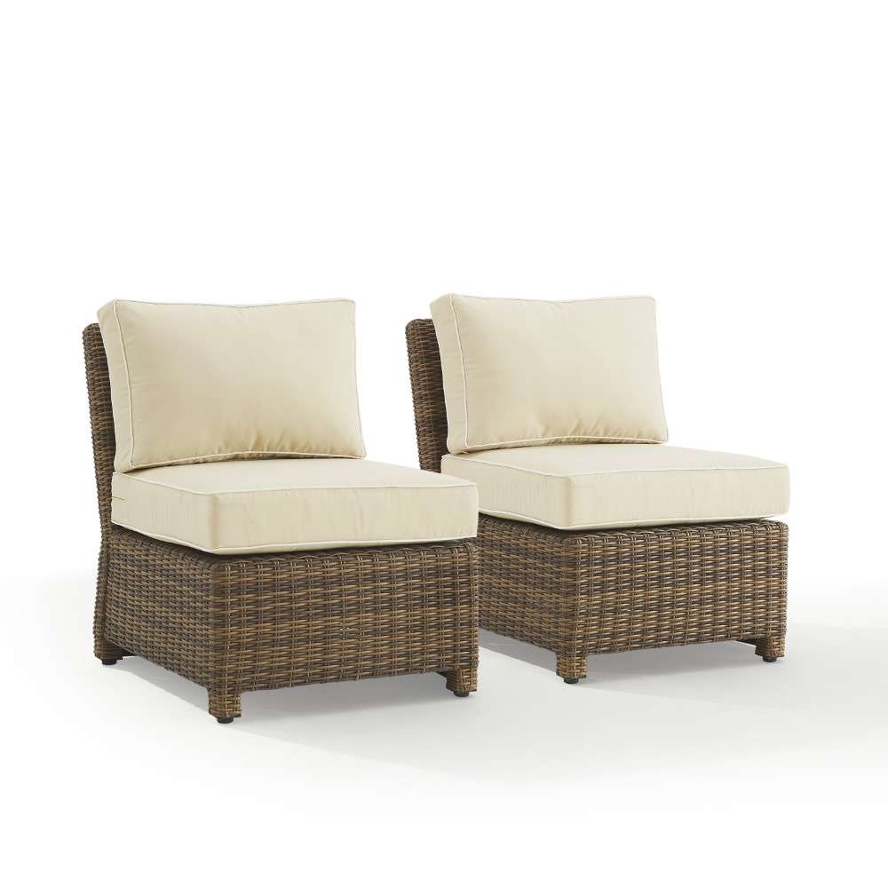 Crosley Furniture - Bradenton Outdoor Wicker Chair Set Sand-Weathered Brown (Set of 2) - KO70173WB-SA veiw 8