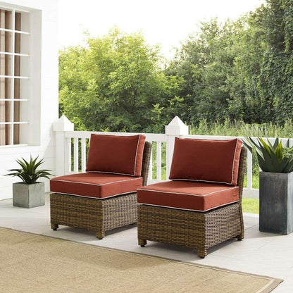 Crosley Furniture - Bradenton Outdoor Wicker Chair Set Sangria- Weathered Brown (Set of 2) - KO70173WB-SG veiw 1