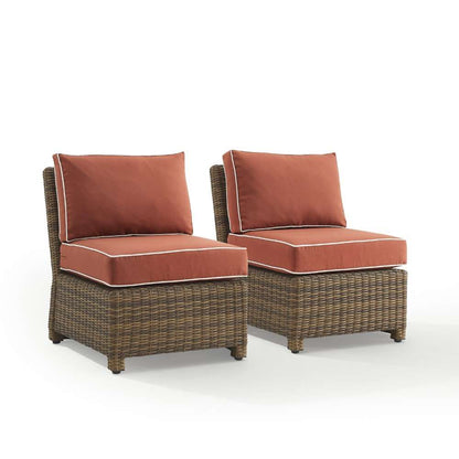 Crosley Furniture - Bradenton Outdoor Wicker Chair Set Sangria- Weathered Brown (Set of 2) - KO70173WB-SG veiw 8