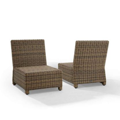 Crosley Furniture - Bradenton Outdoor Wicker Chair Set Sangria- Weathered Brown (Set of 2) - KO70173WB-SG veiw 9