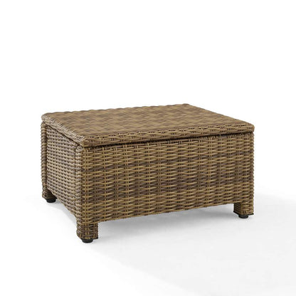 Crosley Furniture - Bradenton Outdoor Wicker Ottoman Gray /Weathered Brown - KO70014WB-GY veiw 4