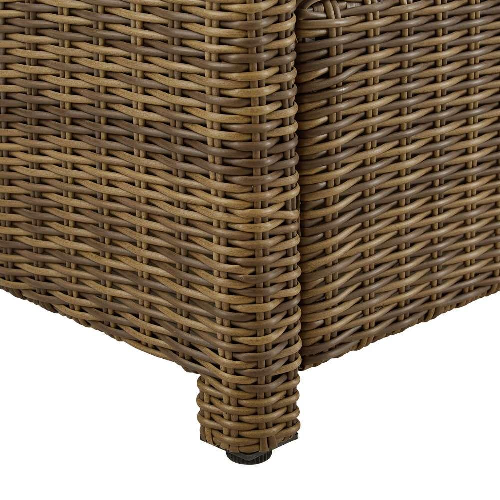 Crosley Furniture - Bradenton Outdoor Wicker Ottoman Navy /Weathered Brown - KO70014WB-NV veiw 5