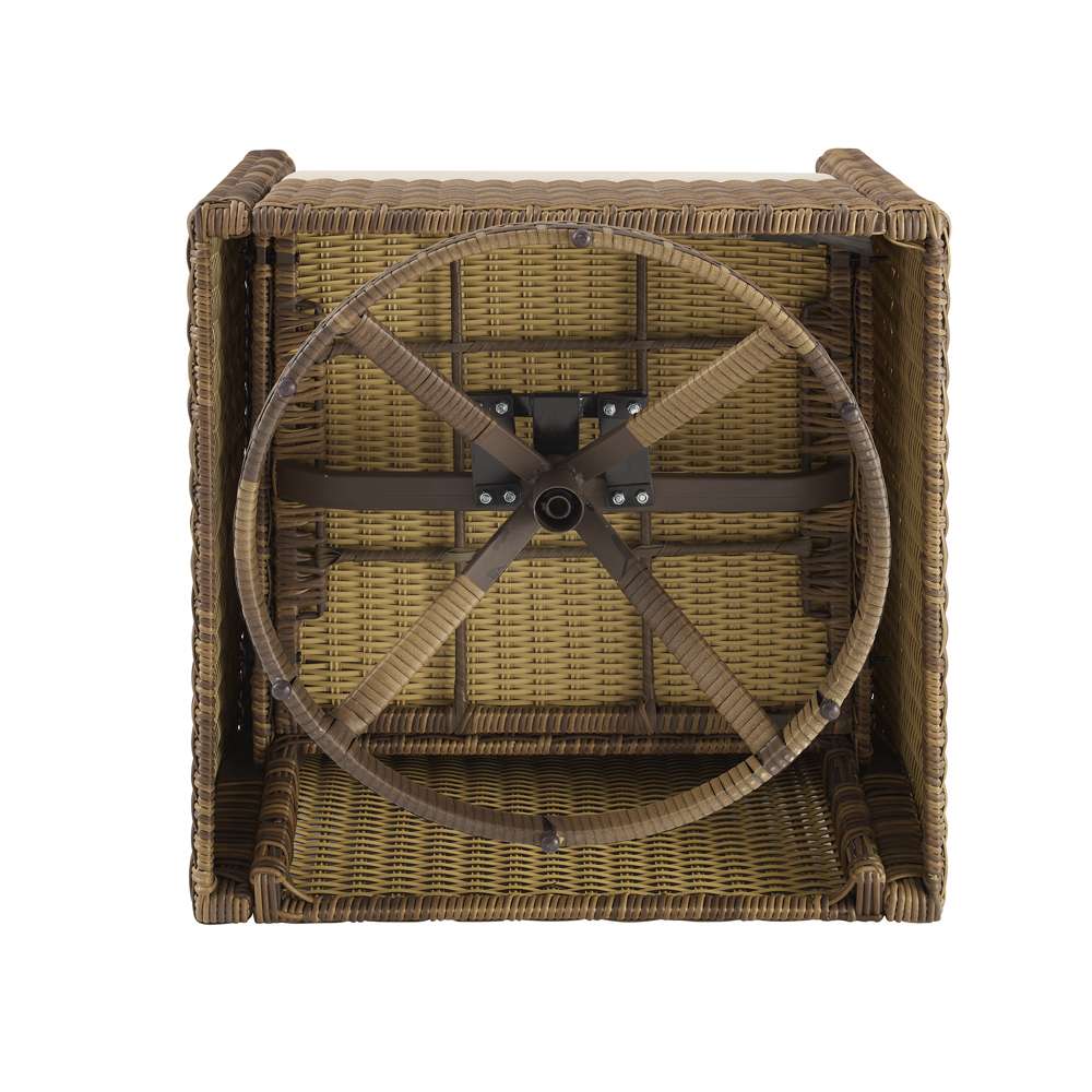 Crosley Furniture - Bradenton Outdoor Wicker Swivel Rocker Chair Sangria/Weathered Brown - KO70422WB-SG veiw 6