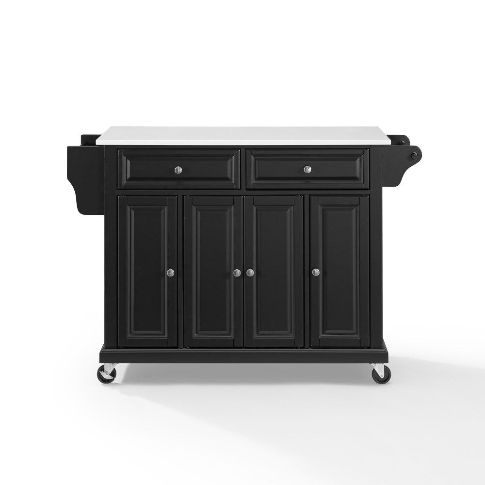 Crosley Furniture - Full Size Granite Top Kitchen Cart Black/White - KF30005EBK veiw 2