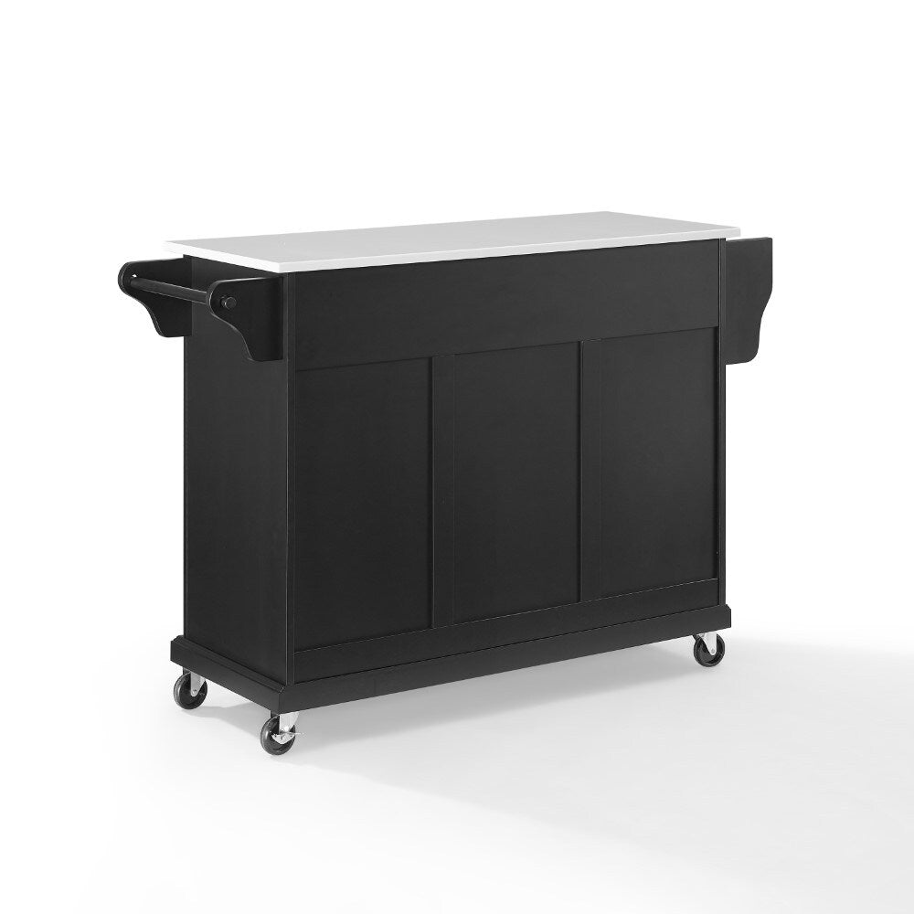 Crosley Furniture - Full Size Granite Top Kitchen Cart Black/White - KF30005EBK veiw 4