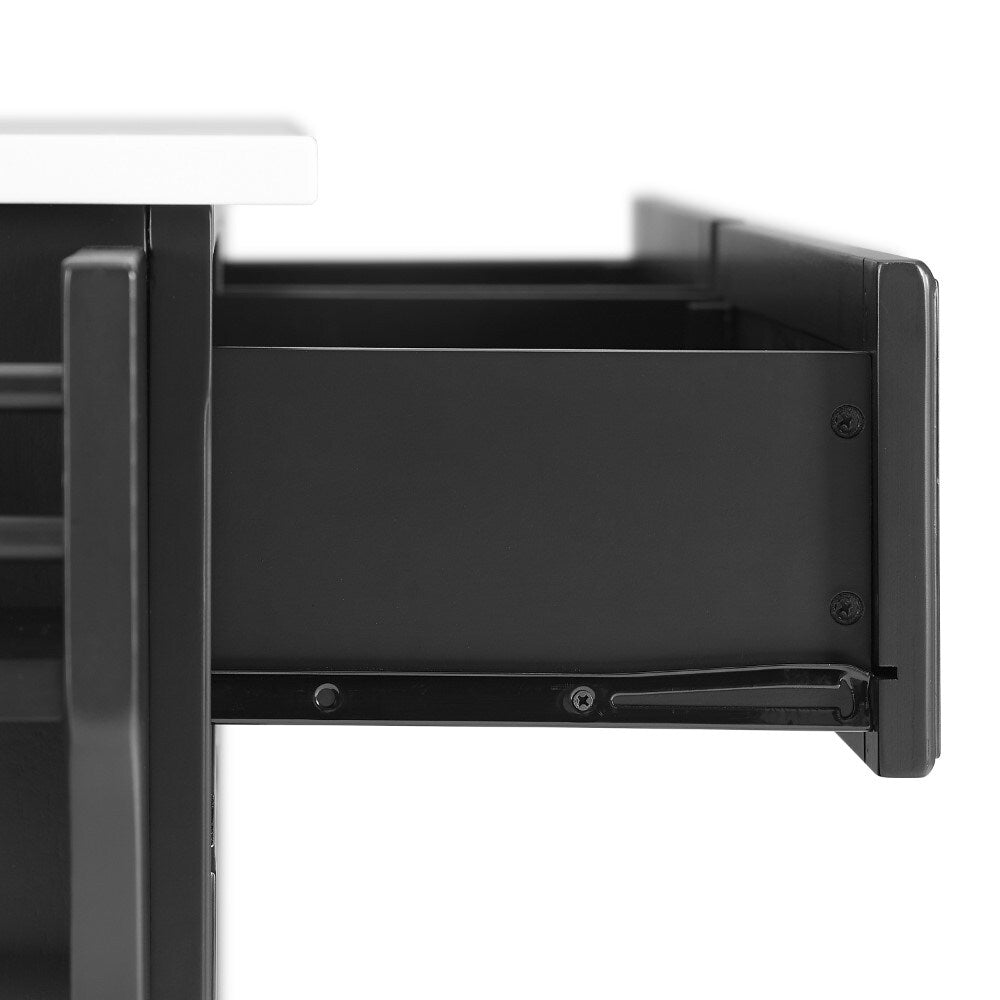 Crosley Furniture - Full Size Granite Top Kitchen Cart Black/White - KF30005EBK veiw 5