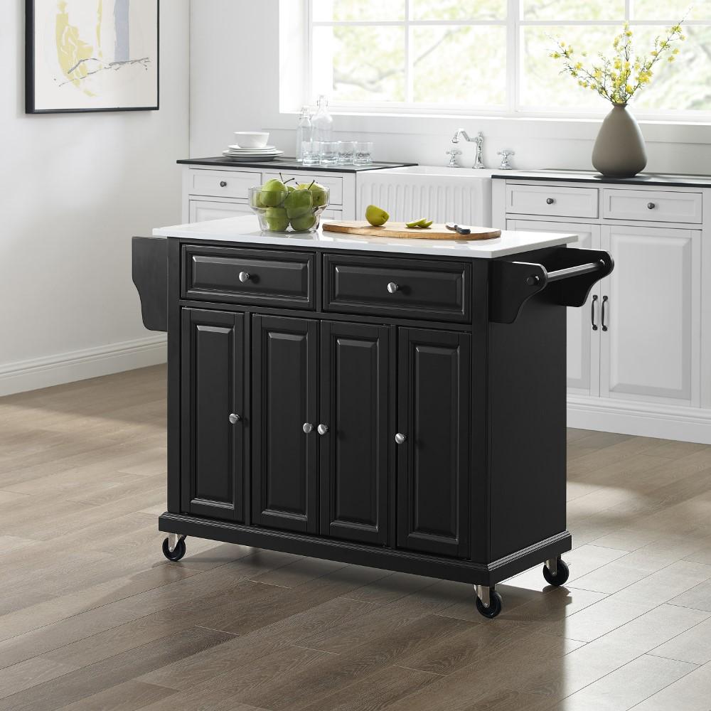 Crosley Furniture - Full Size Granite Top Kitchen Cart Black/White - KF30005EBK veiw 8