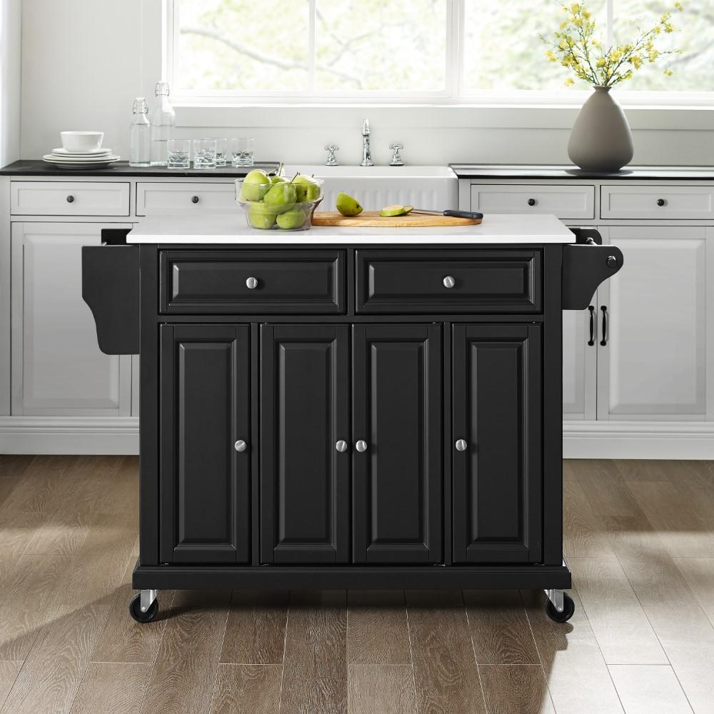 Crosley Furniture - Full Size Granite Top Kitchen Cart Black/White - KF30005EBK veiw 10