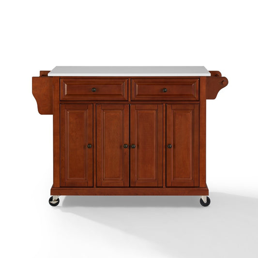 Crosley Furniture - Full Size Granite Top Kitchen Cart Cherry/White - KF30005ECH veiw 2
