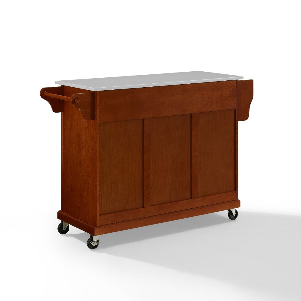 Crosley Furniture - Full Size Granite Top Kitchen Cart Cherry/White - KF30005ECH veiw 4