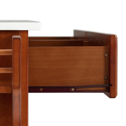 Crosley Furniture - Full Size Granite Top Kitchen Cart Cherry/White - KF30005ECH veiw 5