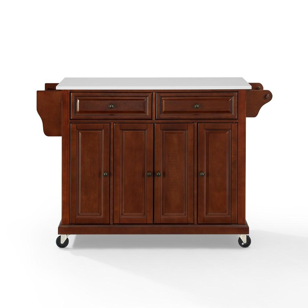 Crosley Furniture - Full Size Granite Top Kitchen Cart Mahogany/White - KF30005EMA veiw 2