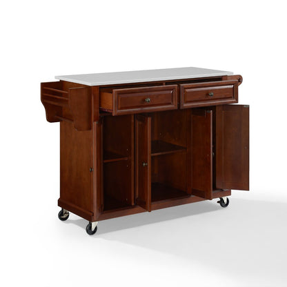 Crosley Furniture - Full Size Granite Top Kitchen Cart Mahogany/White - KF30005EMA veiw 3