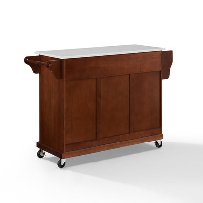 Crosley Furniture - Full Size Granite Top Kitchen Cart Mahogany/White - KF30005EMA veiw 4
