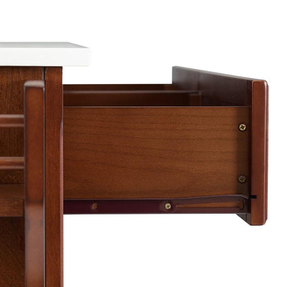 Crosley Furniture - Full Size Granite Top Kitchen Cart Mahogany/White - KF30005EMA veiw 5