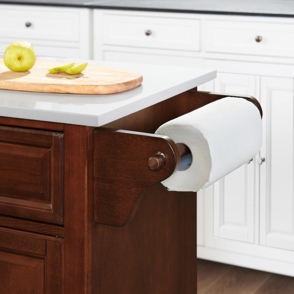 Crosley Furniture - Full Size Granite Top Kitchen Cart Mahogany/White - KF30005EMA veiw 7