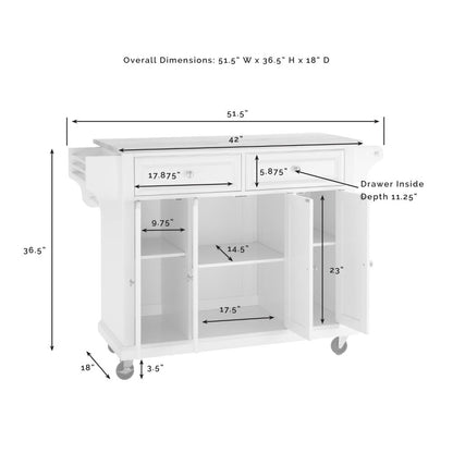 Crosley Furniture - Full Size Granite Top Kitchen Cart Mahogany/White - KF30005EMA veiw 11