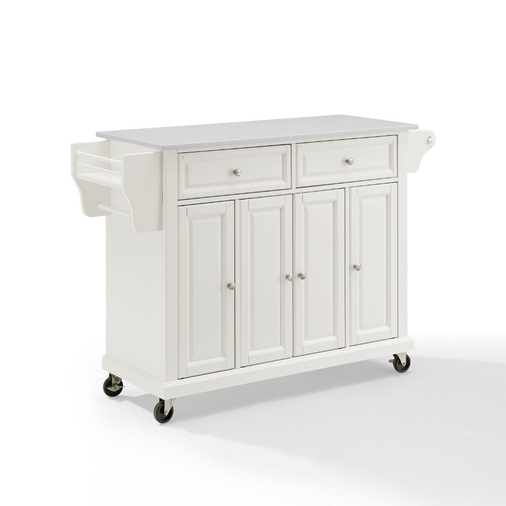 Crosley Furniture - Full Size Granite Top Kitchen Cart White/White - KF30005EWH veiw 1