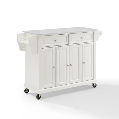 Crosley Furniture - Full Size Granite Top Kitchen Cart White/White - KF30005EWH veiw 1