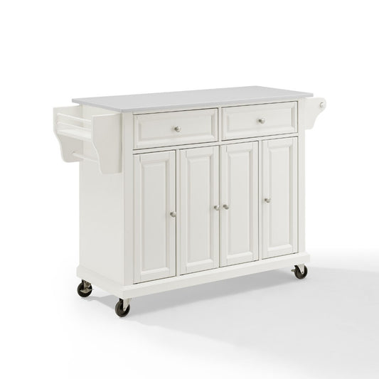 Crosley Furniture - Full Size Granite Top Kitchen Cart White/White - KF30005EWH veiw 1