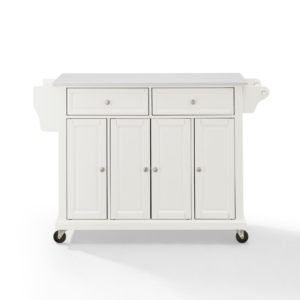 Crosley Furniture - Full Size Granite Top Kitchen Cart White/White - KF30005EWH veiw 2