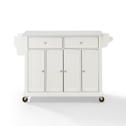Crosley Furniture - Full Size Granite Top Kitchen Cart White/White - KF30005EWH veiw 2