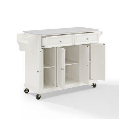 Crosley Furniture - Full Size Granite Top Kitchen Cart White/White - KF30005EWH veiw 3