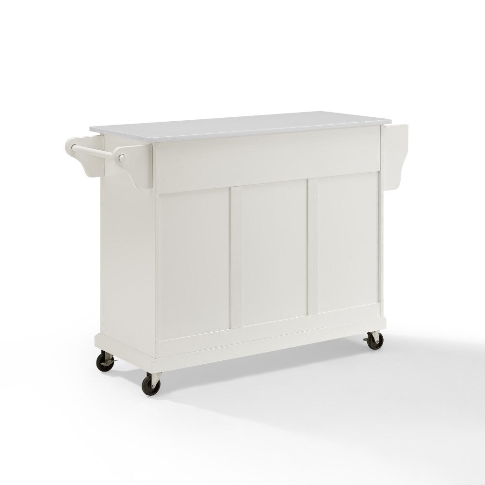 Crosley Furniture - Full Size Granite Top Kitchen Cart White/White - KF30005EWH veiw 4