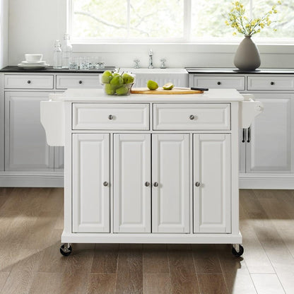 Crosley Furniture - Full Size Granite Top Kitchen Cart White/White - KF30005EWH veiw 7
