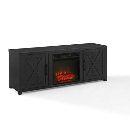 Crosley Furniture - Gordon 58in Low Profile Tv Stand W/Fireplace Black - KF100758BK veiw 2