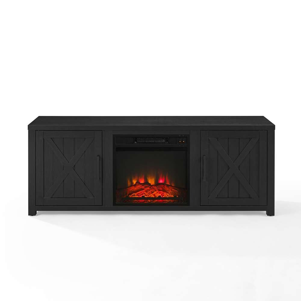 Crosley Furniture - Gordon 58in Low Profile Tv Stand W/Fireplace Black - KF100758BK veiw 3