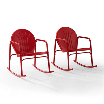 Crosley Furniture - Griffith 2 Piece Outdoor Rocking Chair Set Bright Red Gloss - 2 Chairs - CO1013-RE veiw 1