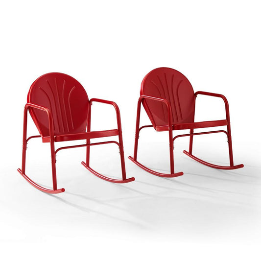 Crosley Furniture - Griffith 2 Piece Outdoor Rocking Chair Set Bright Red Gloss - 2 Chairs - CO1013-RE veiw 1