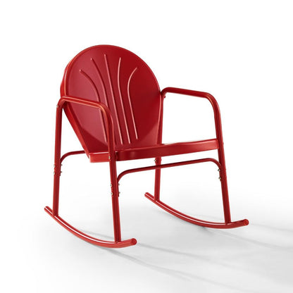 Crosley Furniture - Griffith 2 Piece Outdoor Rocking Chair Set Bright Red Gloss - 2 Chairs - CO1013-RE veiw 4