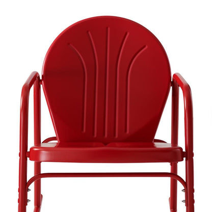 Crosley Furniture - Griffith 2 Piece Outdoor Rocking Chair Set Bright Red Gloss - 2 Chairs - CO1013-RE veiw 6