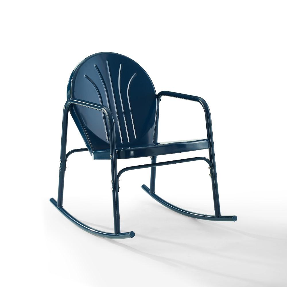 Crosley Furniture - Griffith 2 Piece Outdoor Rocking Chair Set Navy Gloss - 2 Chairs - CO1013-NV veiw 4
