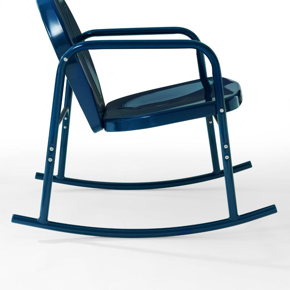 Crosley Furniture - Griffith 2 Piece Outdoor Rocking Chair Set Navy Gloss - 2 Chairs - CO1013-NV veiw 5