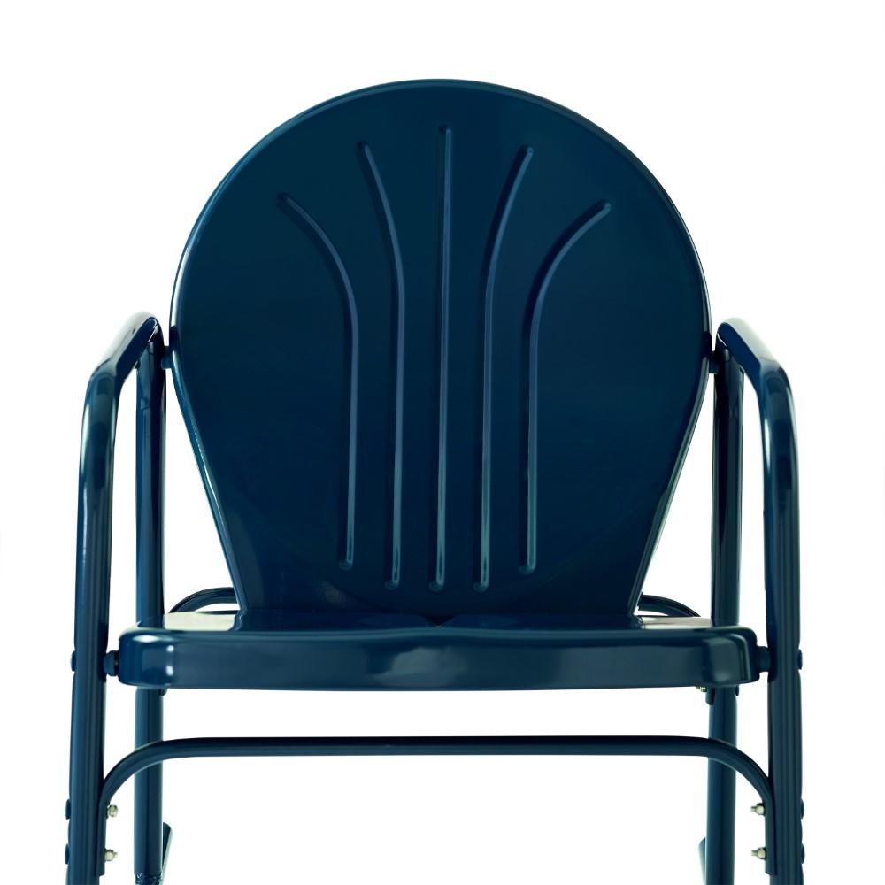 Crosley Furniture - Griffith 2 Piece Outdoor Rocking Chair Set Navy Gloss - 2 Chairs - CO1013-NV veiw 6
