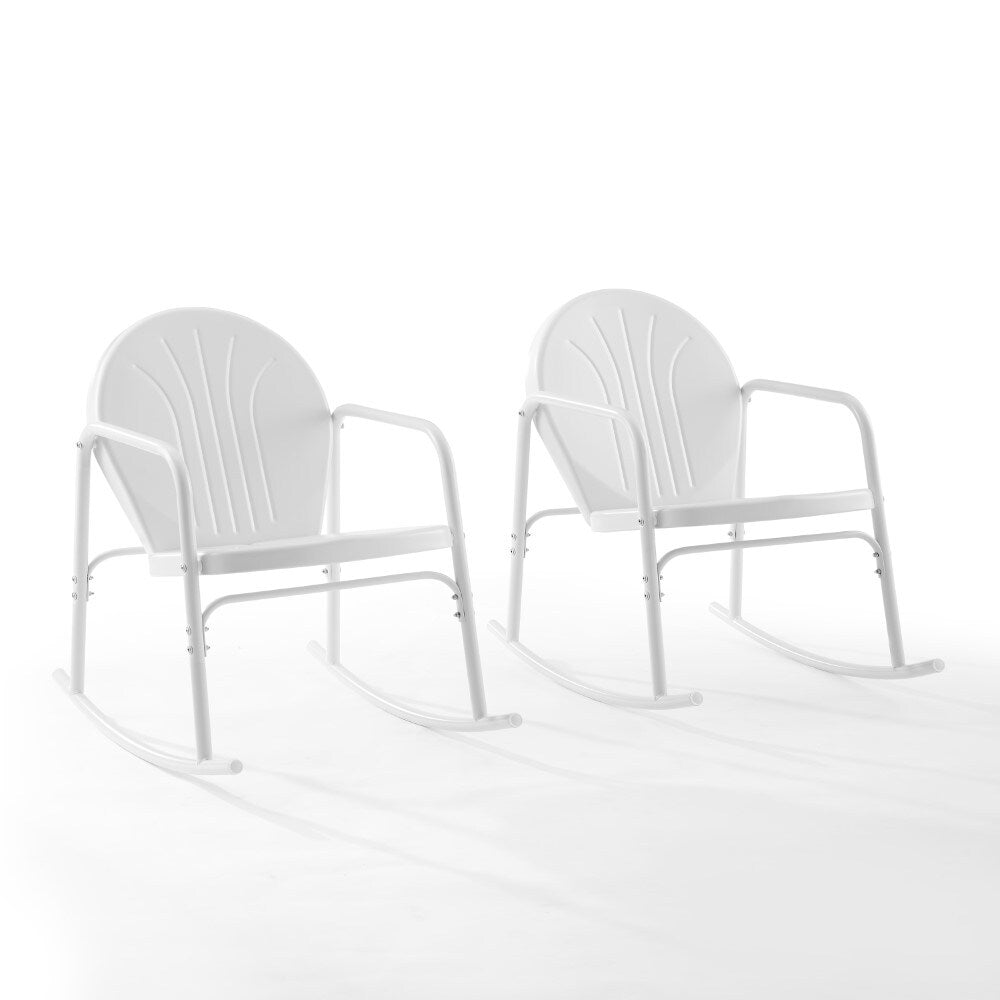 Crosley Furniture - Griffith 2 Piece Outdoor Rocking Chair Set White Gloss - 2 Chairs - CO1013-WH veiw 1