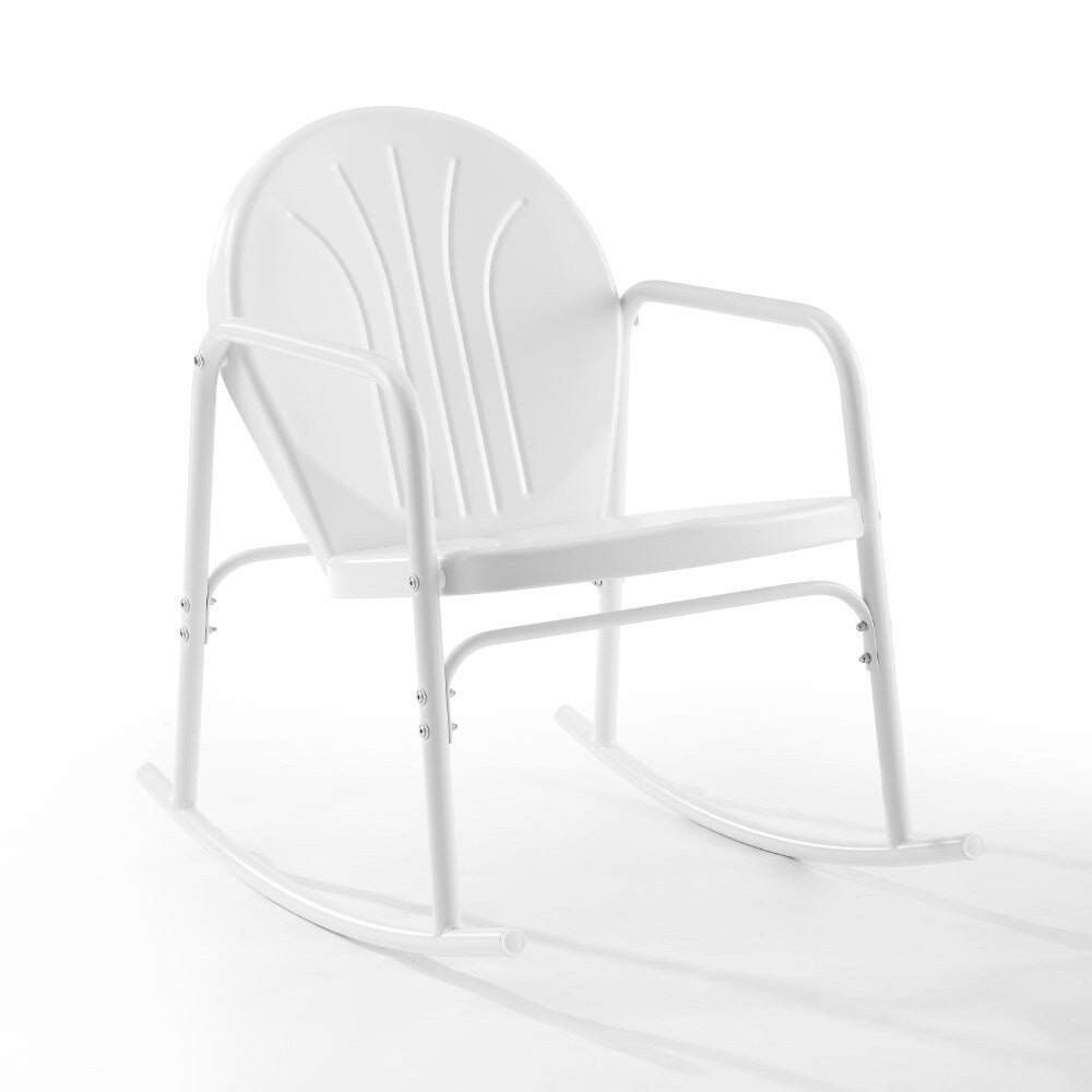 Crosley Furniture - Griffith 2 Piece Outdoor Rocking Chair Set White Gloss - 2 Chairs - CO1013-WH veiw 4