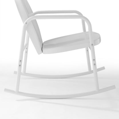 Crosley Furniture - Griffith 2 Piece Outdoor Rocking Chair Set White Gloss - 2 Chairs - CO1013-WH veiw 5