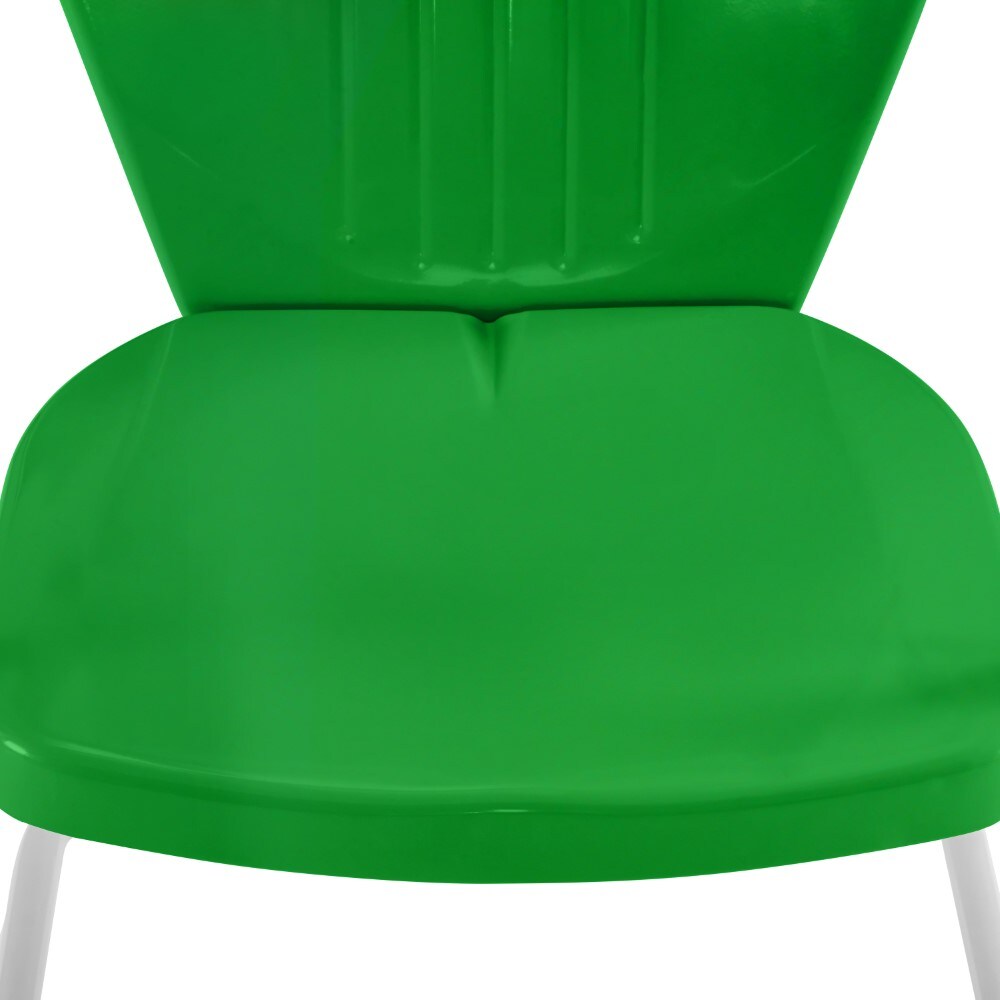Crosley Furniture - Griffith 3 Piece Outdoor Bistro Set Green Gloss/White Satin - Bistro Table & 2 Chairs - KO10008GR veiw 5