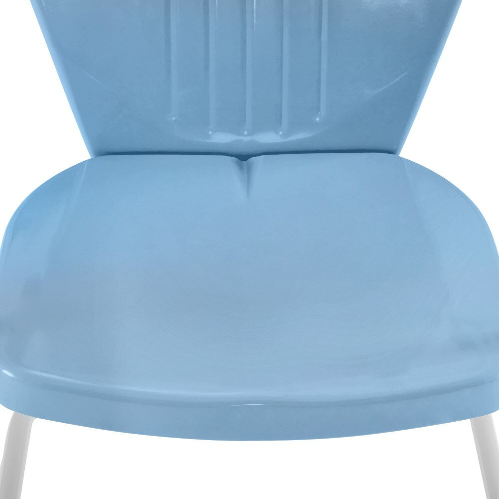 Crosley Furniture - Griffith 3 Piece Outdoor Bistro Set Sky Blue Gloss/White Satin - Bistro Table & 2 Chairs - KO10008BL veiw 5
