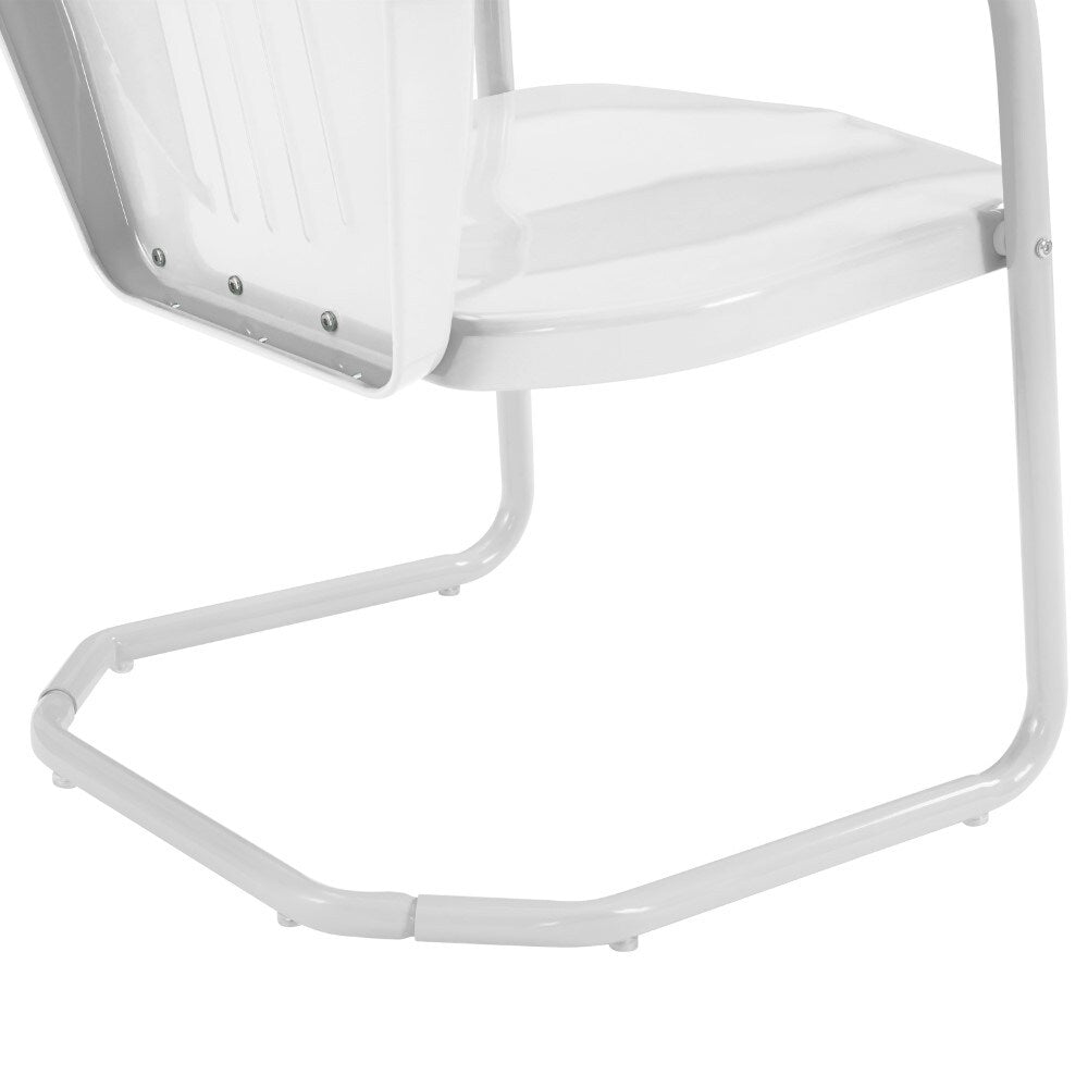 Crosley Furniture - Griffith 3 Piece Outdoor Bistro Set White Gloss/White Satin - Bistro Table & 2 Chairs - KO10008WH veiw 6